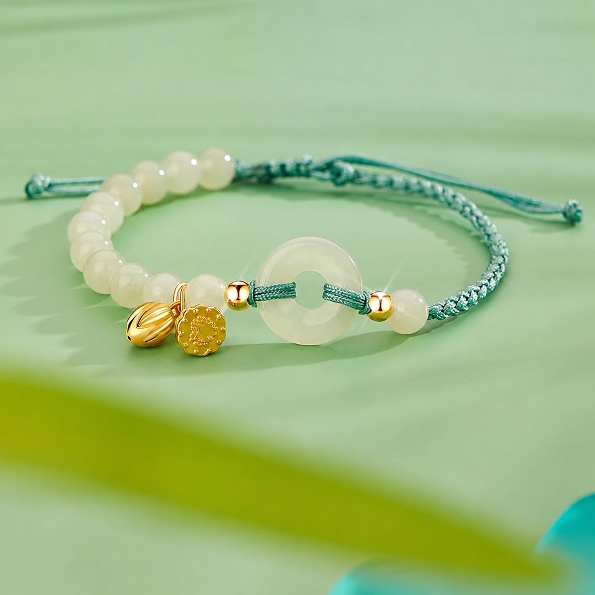 Lotus Flower Peace Knot Jade Bracelet-Inner Peace