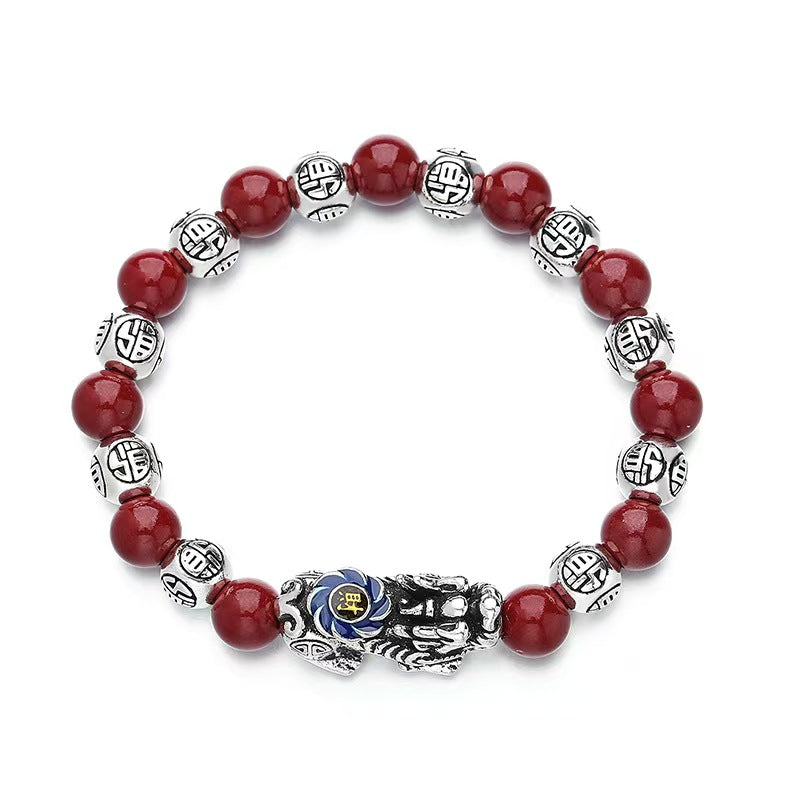 Cinnabar Bead Pixiu Bracelet¨CWealth & Protection