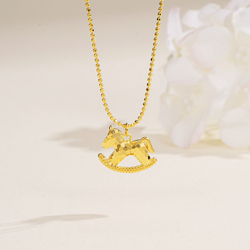 Lucky Spark Horse Golden Necklace-2026 Symbol of Progress & Fortune