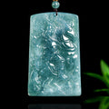 Loyalty and Courage-Guan Yu & Divine Dragon Blue Water Jadeite Pendant