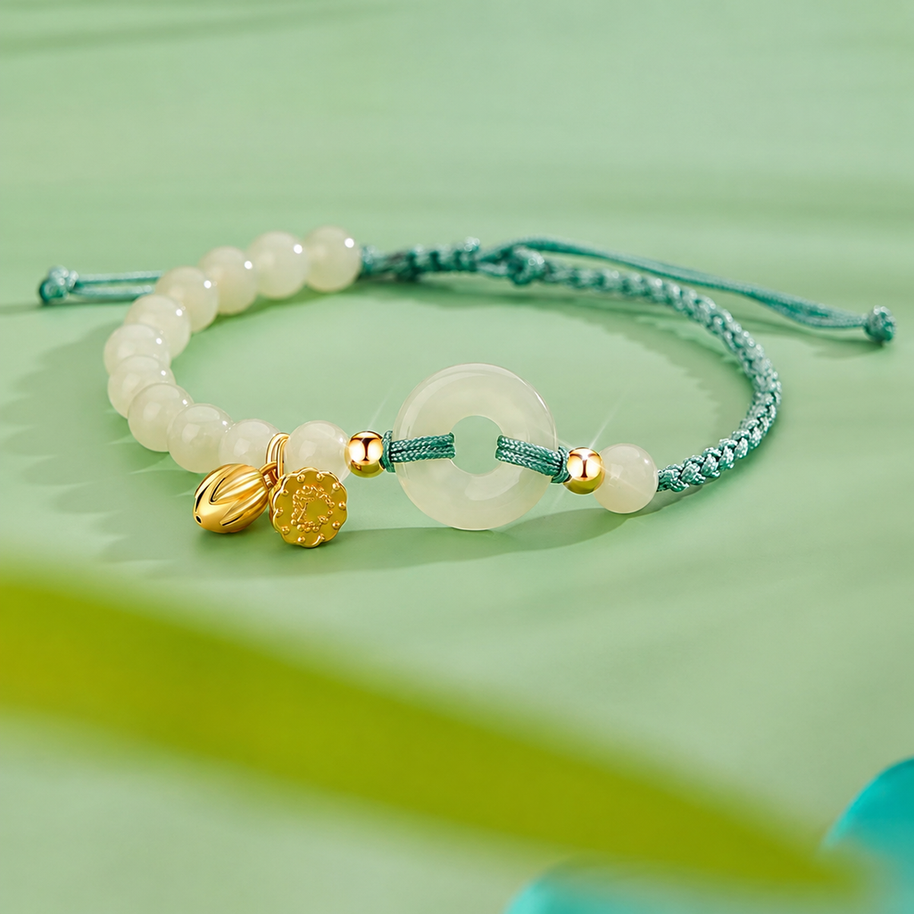 Lotus Flower Peace Knot Jade Bracelet-Inner Peace