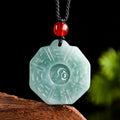 Blue Jadeite Taiji Bagua Pendant â€?Natural Ice Variety Jade Necklace for Men & Women