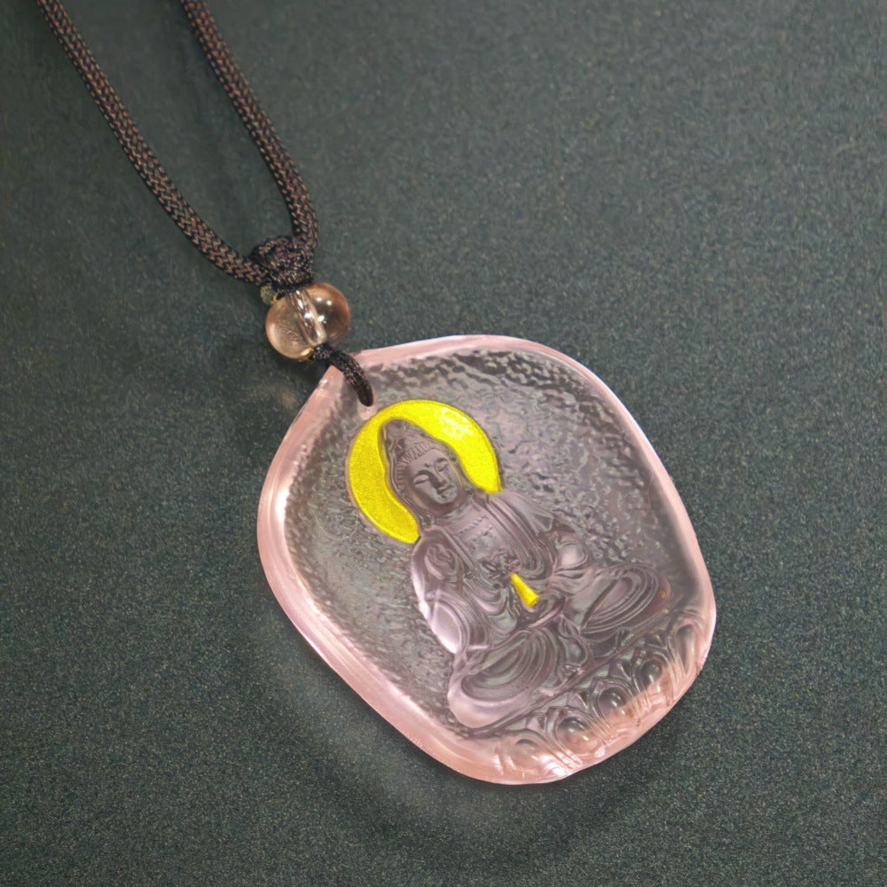 Pure Water Guanyin Bodhisattva Liuli Pendant (Aura Halo Edition)