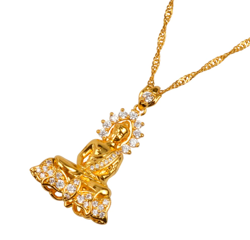 Vintage Tibetan  Buddha  Pendant Necklace