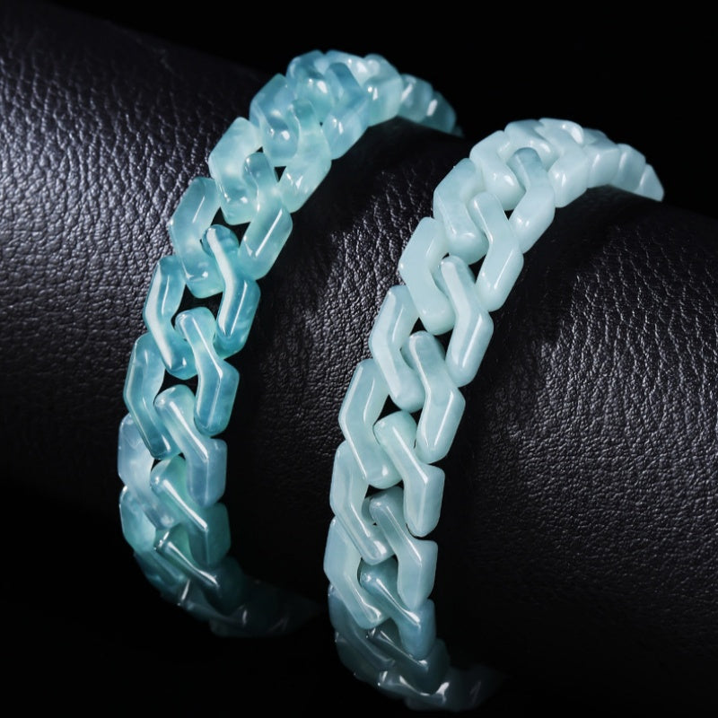 Blue Jade Cuban Bracelet-Confidence Connection