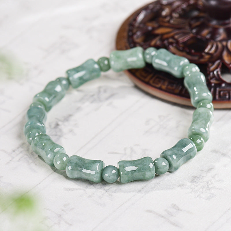 Green Jade Bamboo Bracelet-Growth. Success & Lasting Blessings