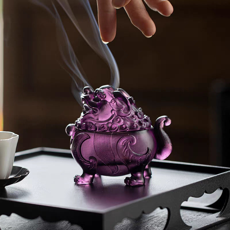 The Sovereign's Breath Mythical Beast Glaze Incense Burner-Dragon's Fifth Son Suanni