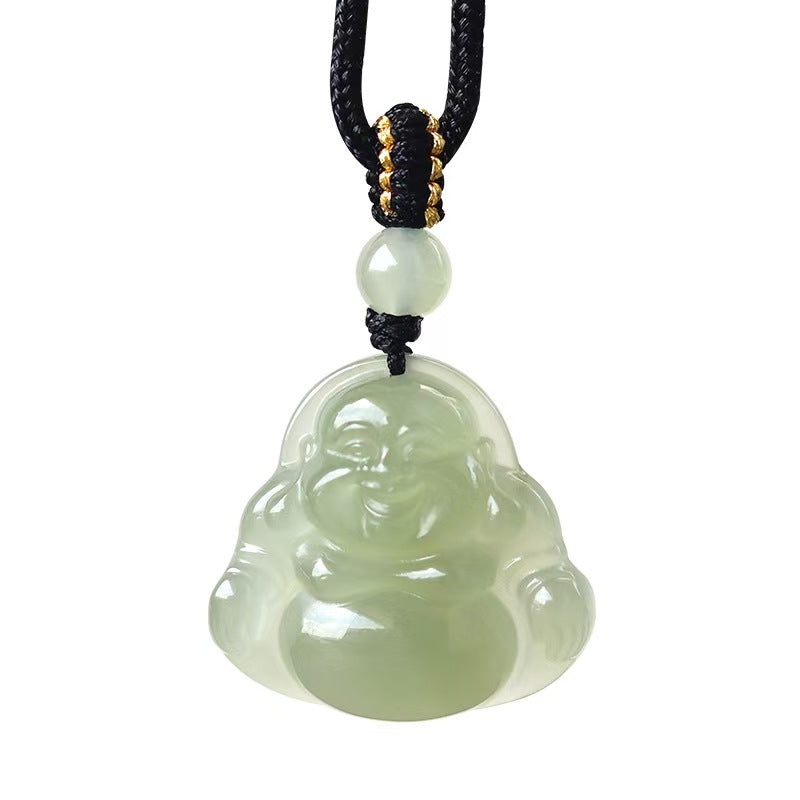 Joyful Laughing Buddha Jade Pendant-Wisdom and Enlightenment