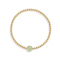 Nephrite Jade and Gold-Plated Silver Bead Bracelet-Quiet Balance