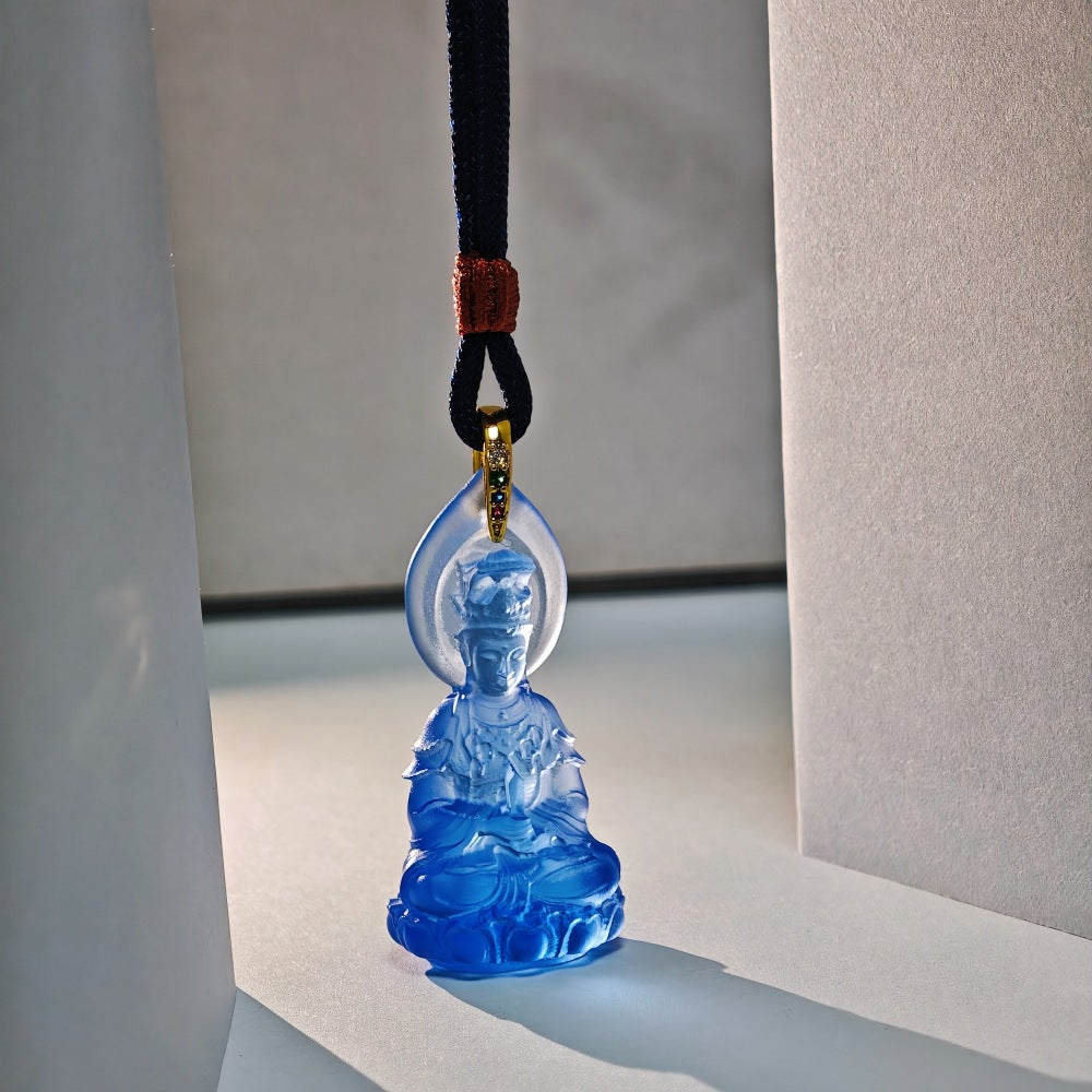 Mazu/Matsu Glaze Pendant¨CProtective Guardian Necklace for Peace & Clarity