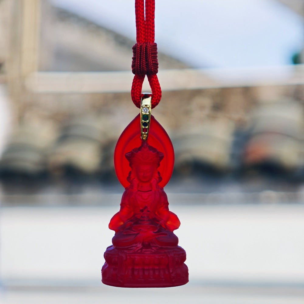 Longevity Buddha Liuli Pendant–Peace. Protection & Long-Life Blessings