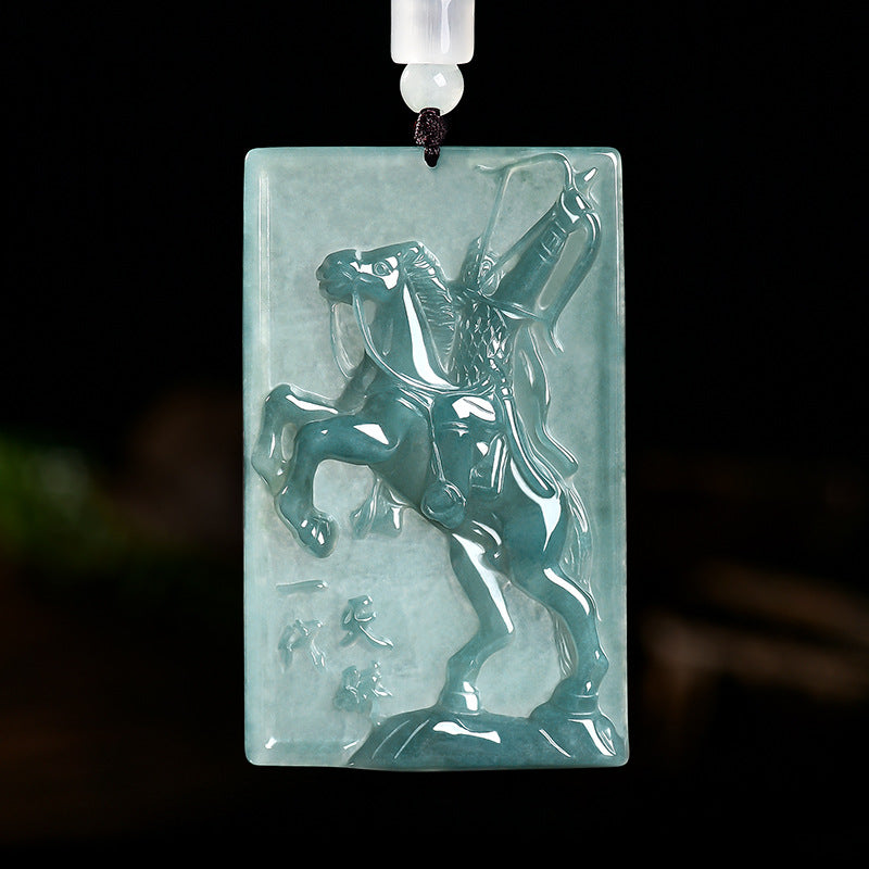Genghis Khan Ice Jade Pendant-Courage & Success