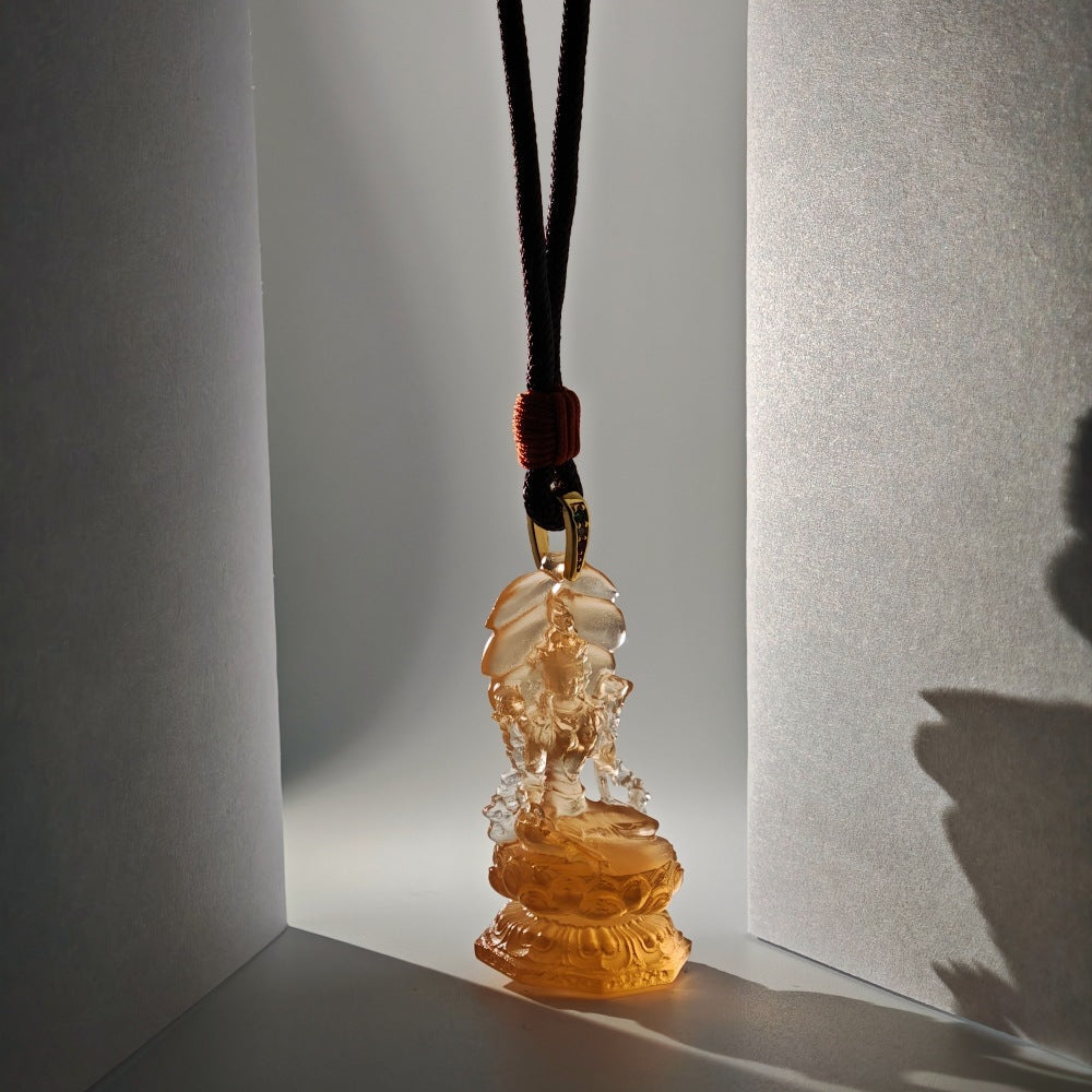 Four-Arm Guanyin Liuli Pendant¨CCompassion. Balance & Gentle Protection