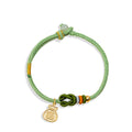 Gold-Plated Good Fortune Charm Cord Bracelet-Everyday Blessings