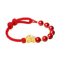 Pixiu Baby Bracelet with Cinnabar & Hetian Jade¨CFortune Peace & Protection