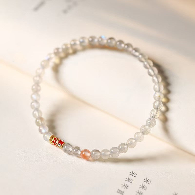 Wealth Koi Fish Moon Stone Bracelet-Prosperity Luck