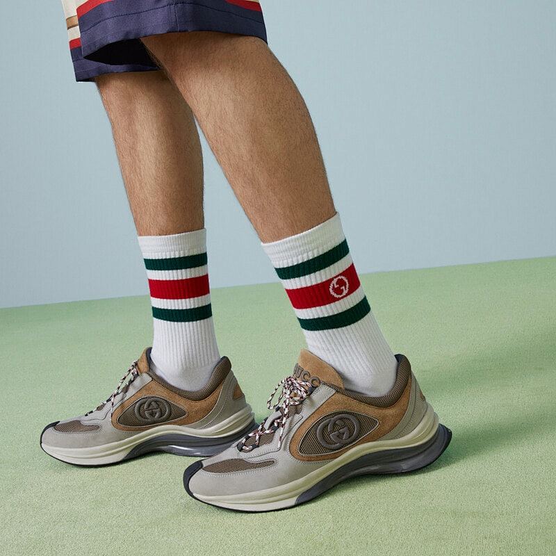 Gucci Crew Socks 4-Pack - White/Black/Red/Green