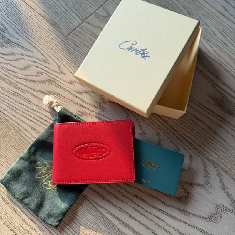 Leather Bifold Wallet with Embossed Logo and Gift Box Set