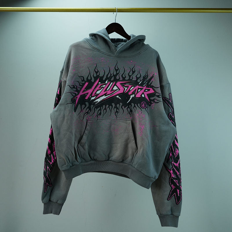 Hellstar Future Flame Hoodie Grey