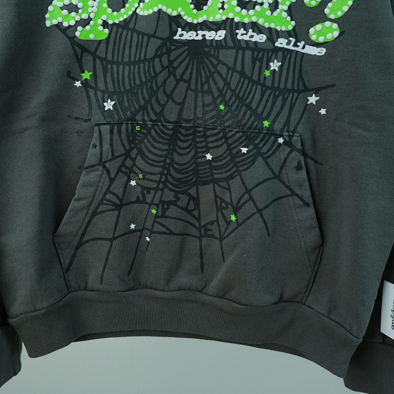 Sp5der Punk V2 Hoodie Slate Grey