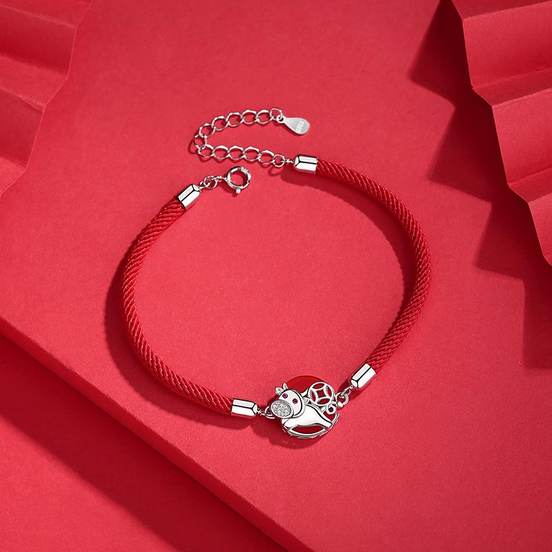 2021 Chinese New Year OX Lucky Coin Red Rope Bracelet