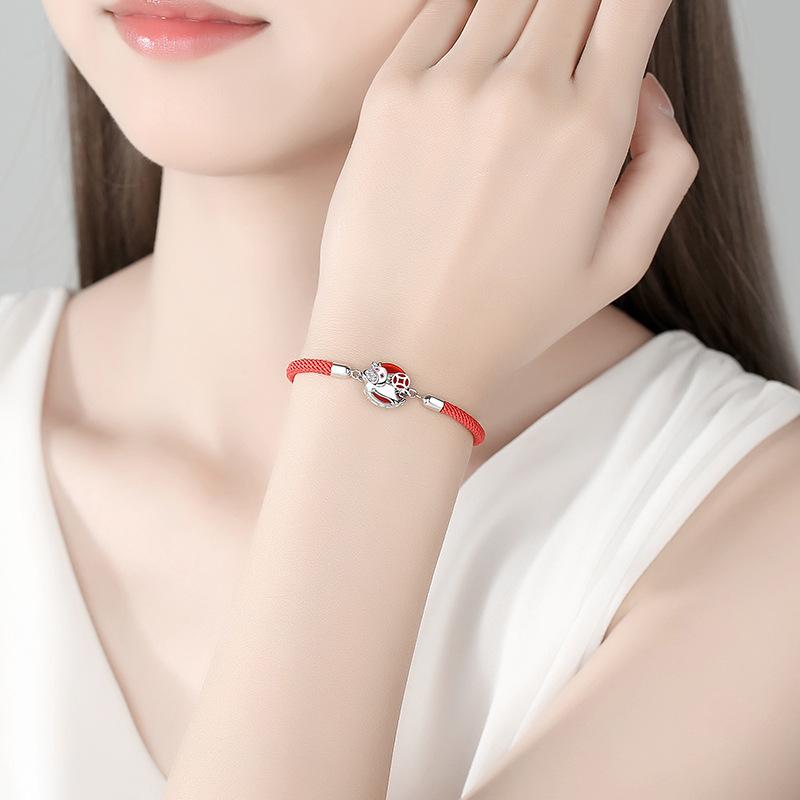 2021 Chinese New Year OX Lucky Coin Red Rope Bracelet
