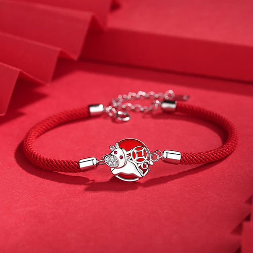 2021 Chinese New Year OX Lucky Coin Red Rope Bracelet