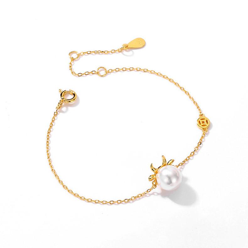 2021 Chinese New Year OX Natural Pearl Gold Lucky Bracelet