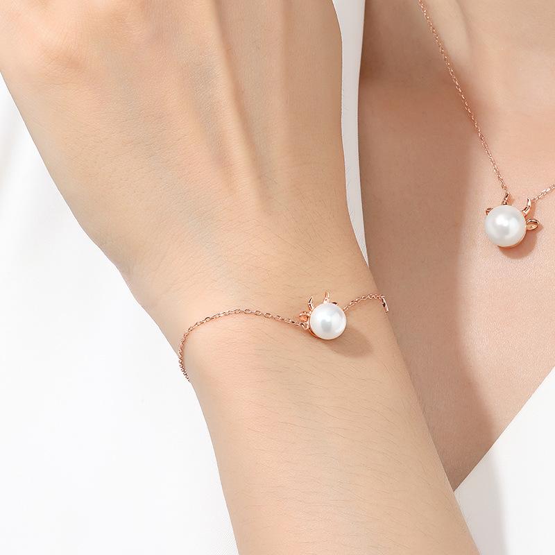 2021 Chinese New Year OX Natural Pearl Gold Lucky Bracelet
