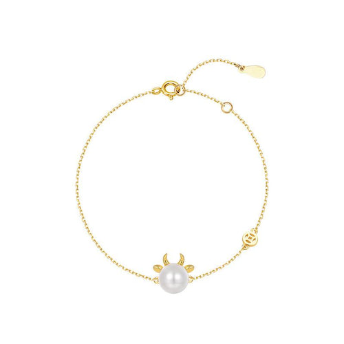 2021 Chinese New Year OX Natural Pearl Gold Lucky Bracelet