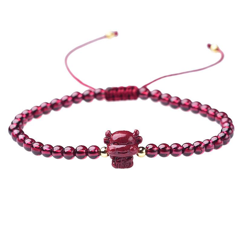 2021 Chinese New Year OX Red Garnet Lucky Bracelet