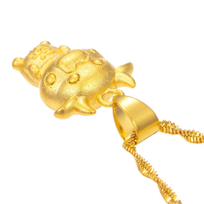 2021 Chinese New Year Zodiac OX 24k Gold Pendant Necklace