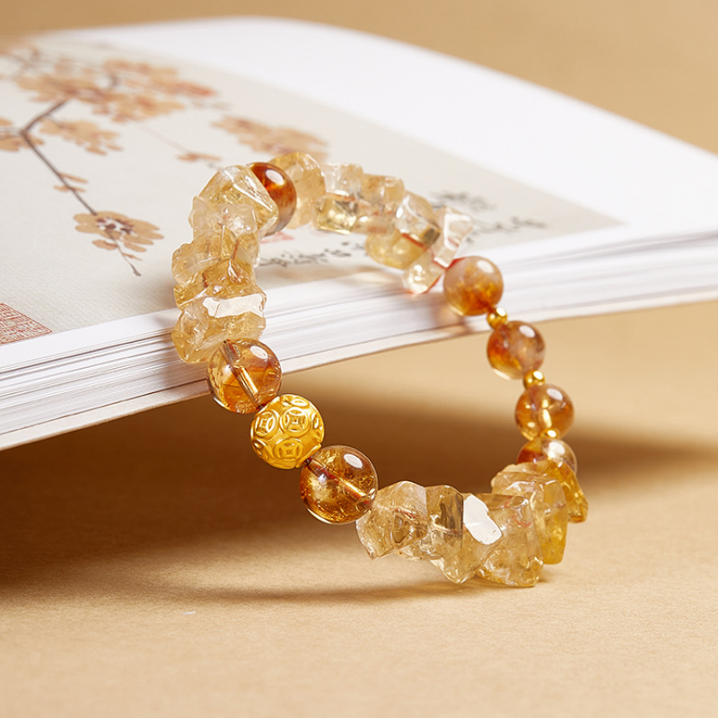 999 Silver Coin Yellow Tower Quartz Bracelet-Golden Shimmer