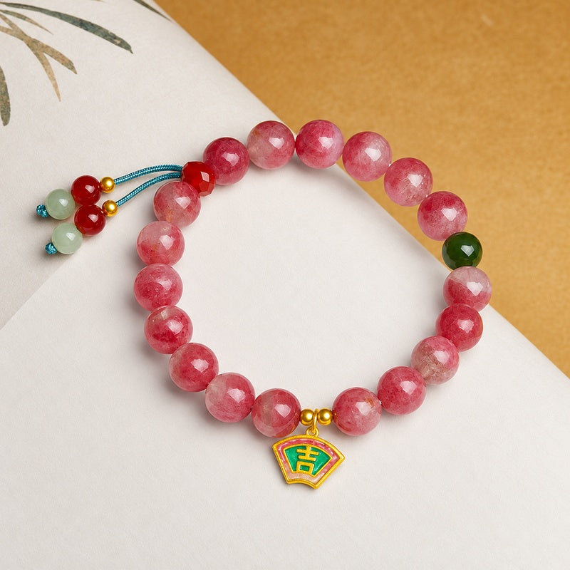 Rhodonite Good Fortune Charm Bracelet-Lasting Blessings
