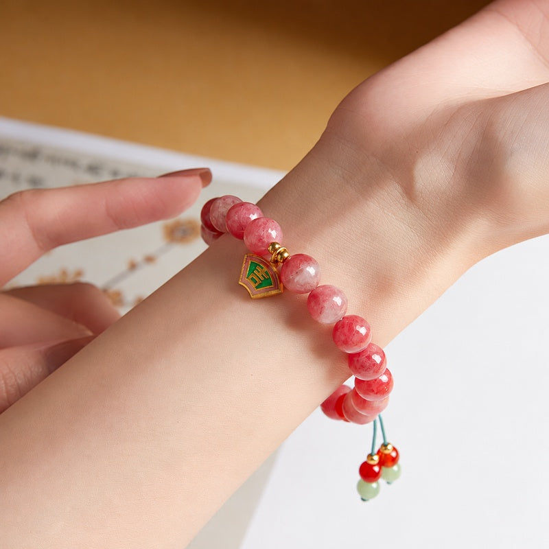 Rhodonite Good Fortune Charm Bracelet-Lasting Blessings