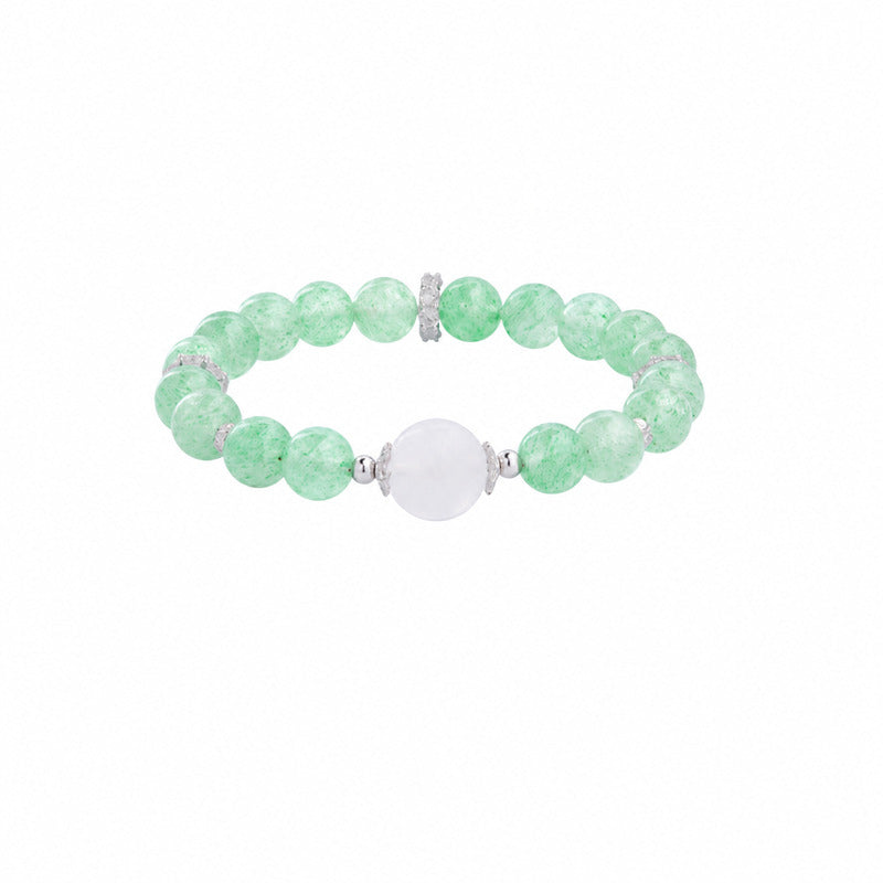 Green Strawberry Crystal Blue Moonstone Bracelet-Forest Moonlight