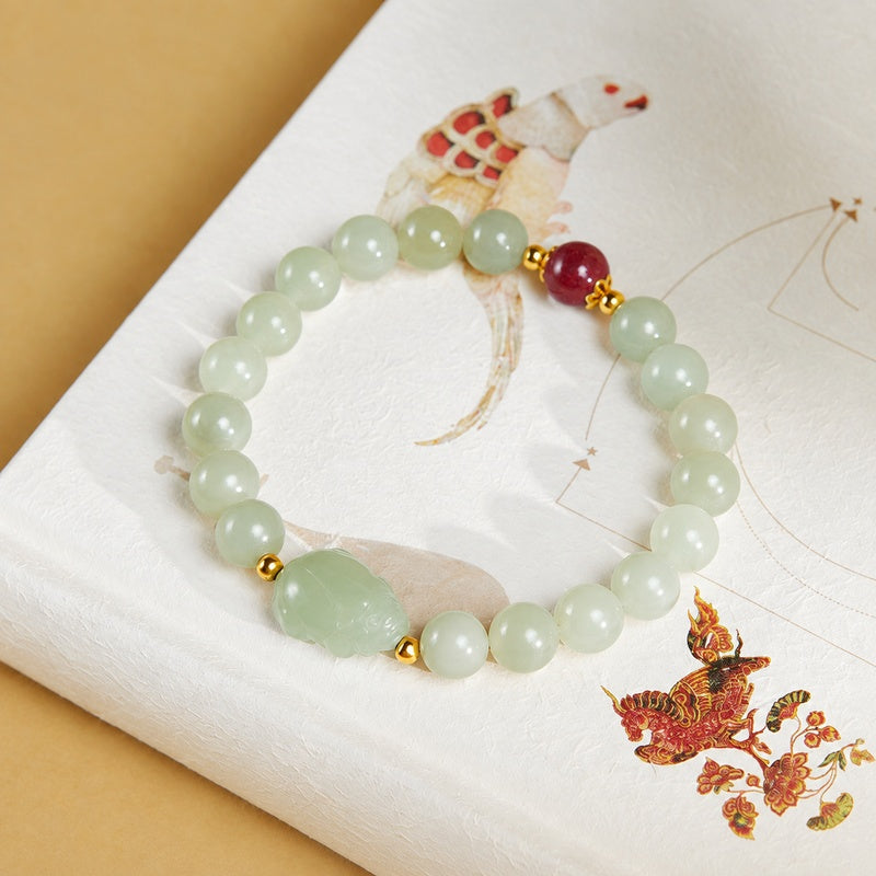Auspicious Wishes-Nephrite Jade Toad Bracelet