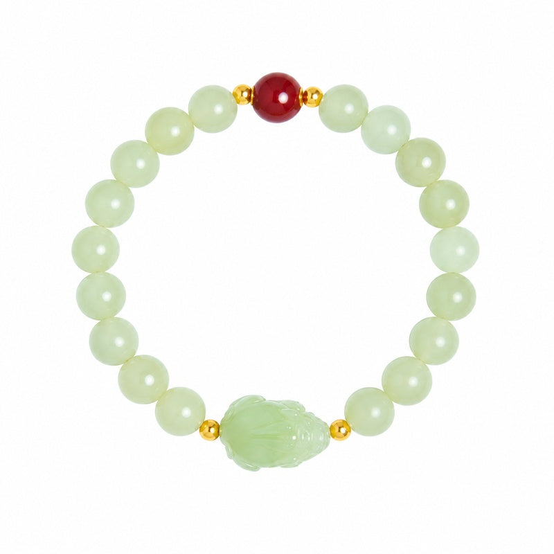 Auspicious Wishes-Nephrite Jade Toad Bracelet