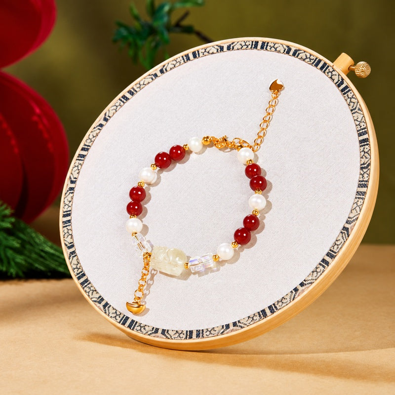 Lemon Quartz Pixiu Freshwater Pearl Bracelet-Gentle Prosperity