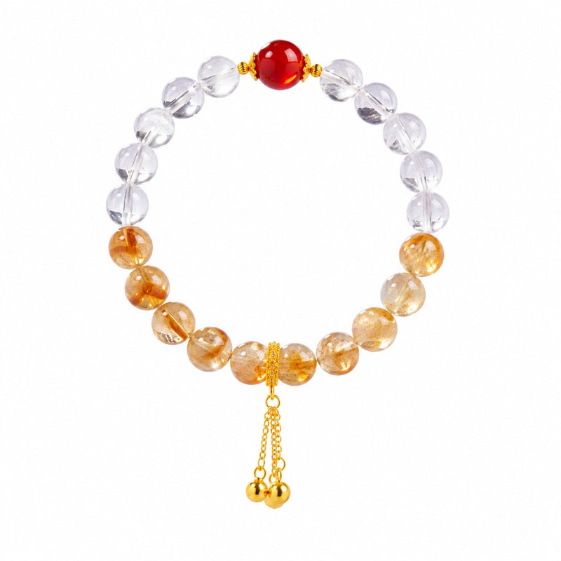 Red Agate Clear Quartz Bracelet-Brighter Days