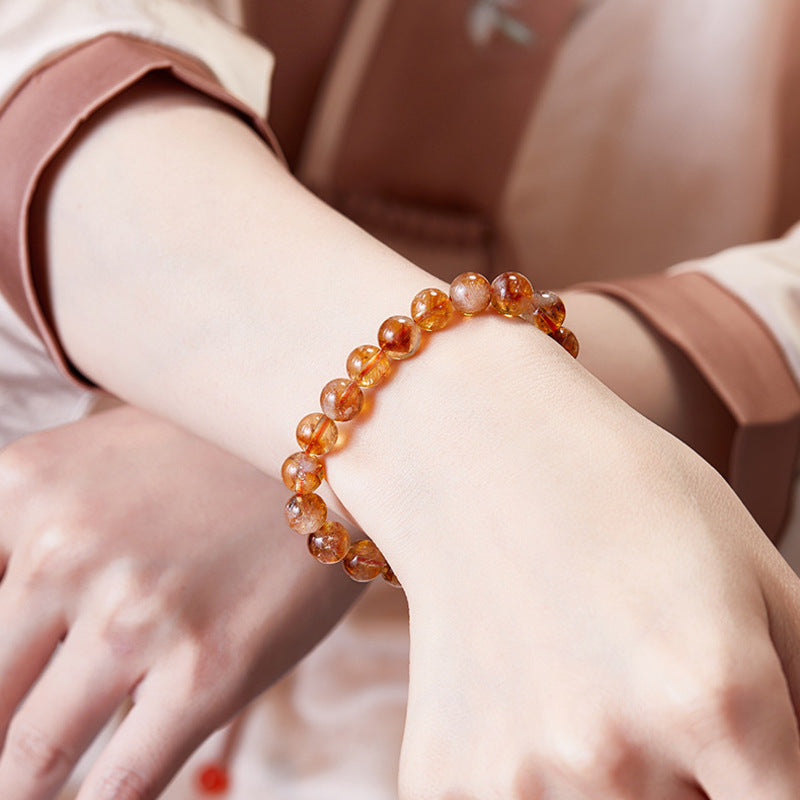 Yellow Phantom Quartz Bracelet-Golden Radiance