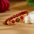 925 Silver Lotus Seedpod Red Agate Bracelet-Warm Wishes