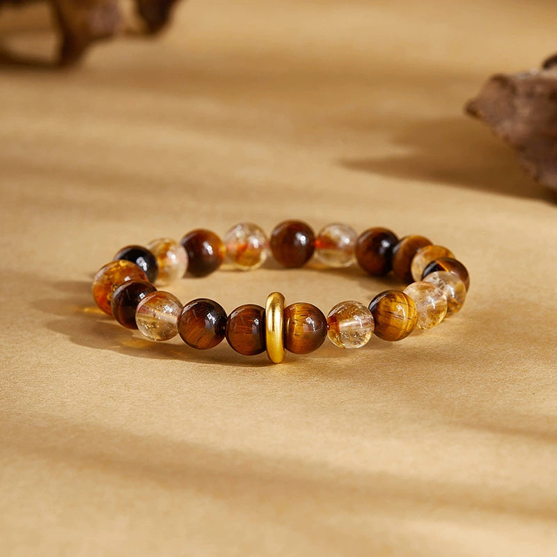 999 Silver Peace Buckle Tiger's Eye Bracelet-Quiet Wellbeing