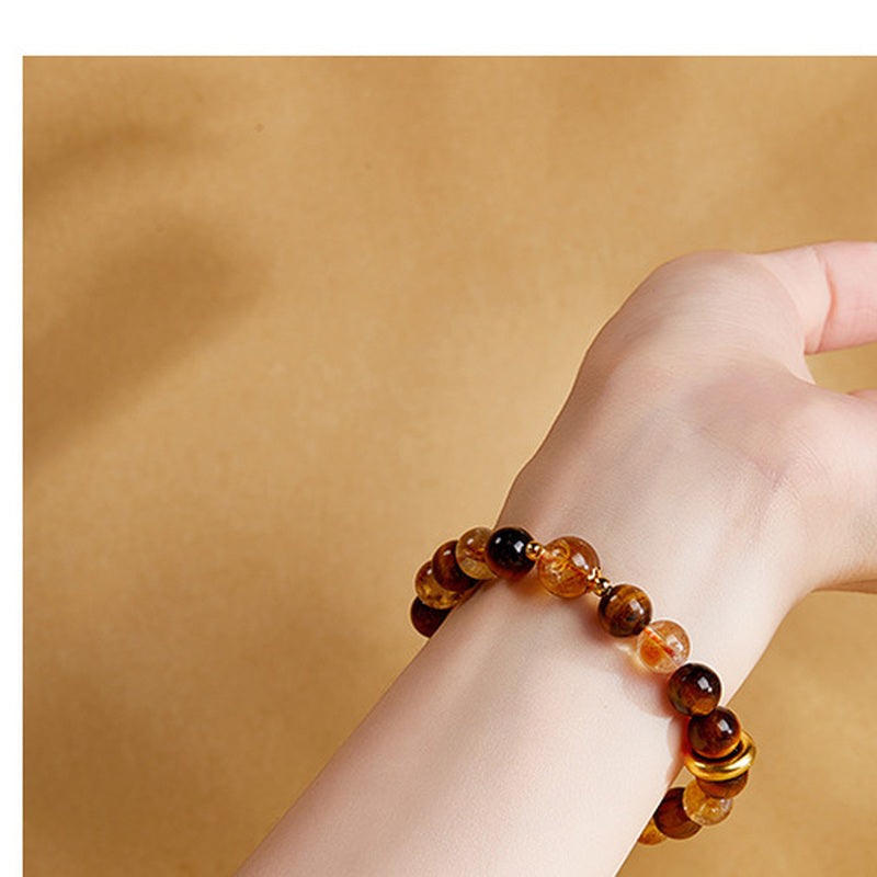 999 Silver Peace Buckle Tiger's Eye Bracelet-Quiet Wellbeing