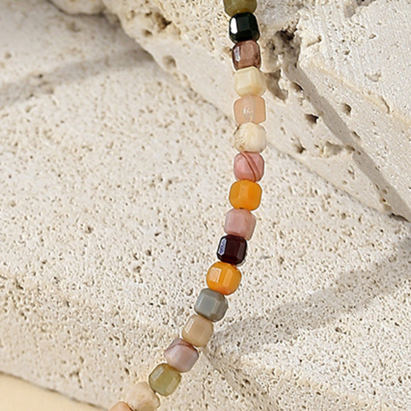 Peaceful Glimmers-Agate Fortune Bag Silver Bracelet