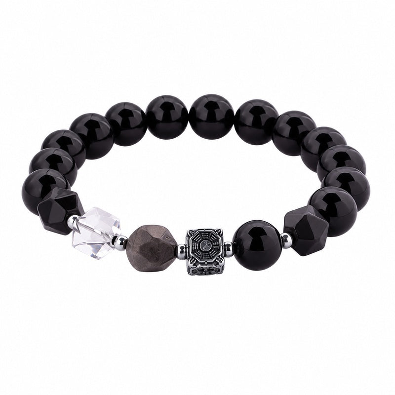 S925 Silver Yin Yang Bagua Obsidian Bracelet-Quiet Insight