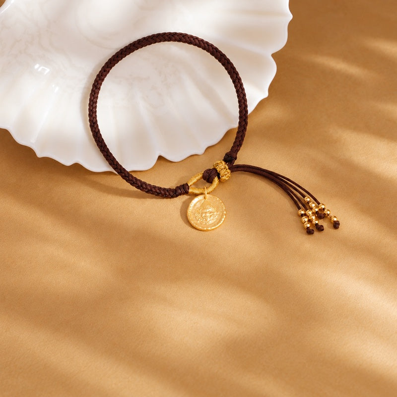 Yellow Wealth Deity Woven Bracelet-Auspicious Rhythm