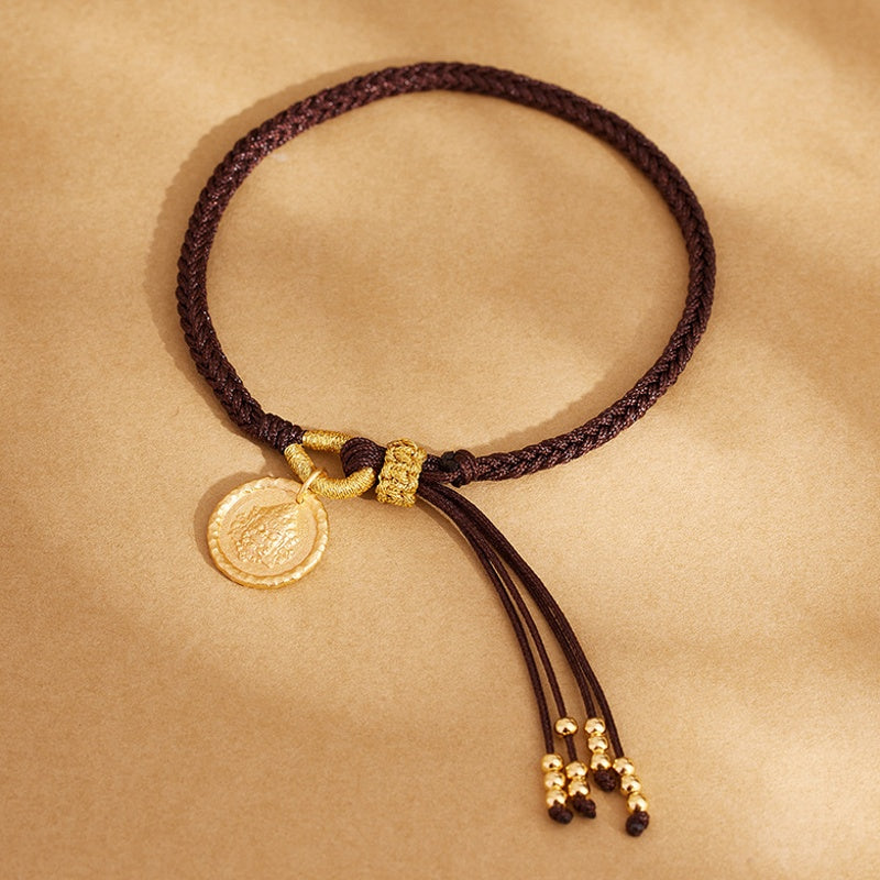 Yellow Wealth Deity Woven Bracelet-Auspicious Rhythm