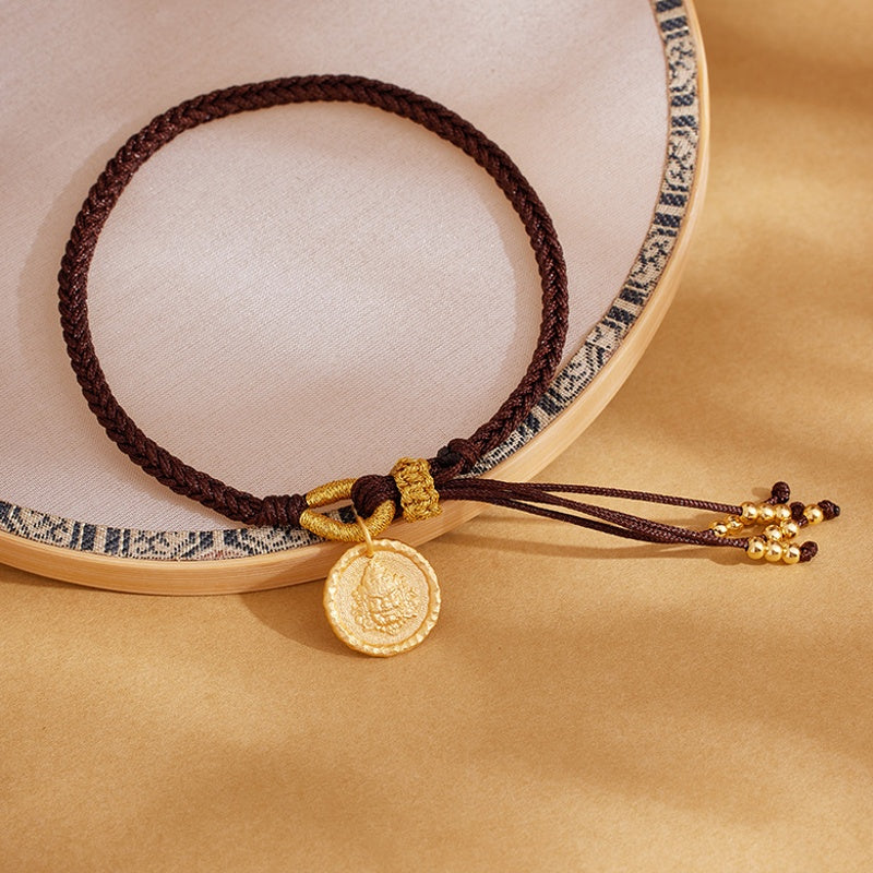 Yellow Wealth Deity Woven Bracelet-Auspicious Rhythm
