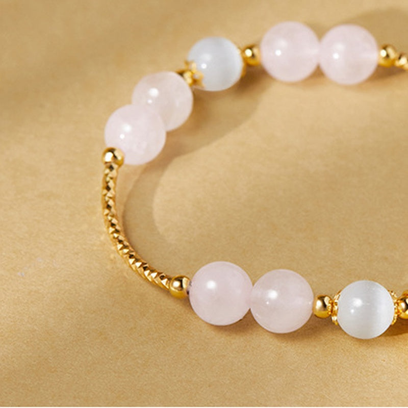 Rose Quartz Lotus Seedpod Bracelet-Lasting Affection